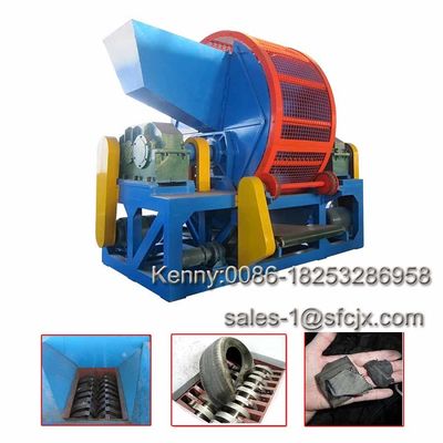 Two Shaft Whole Tire Recycling Machine , Waste Tyre Shredder